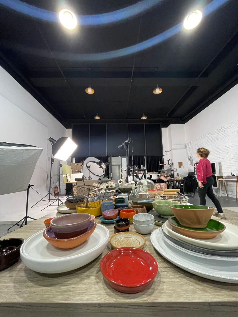 Food and ceramic styling table